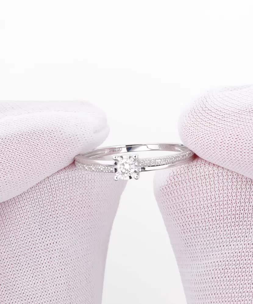 White gold ring with diamonds