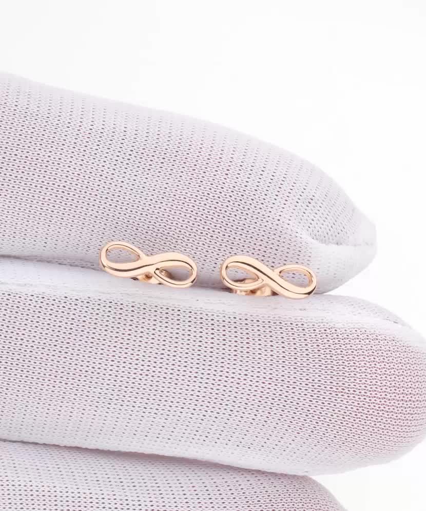 Золотые серьги "Бесконечность"