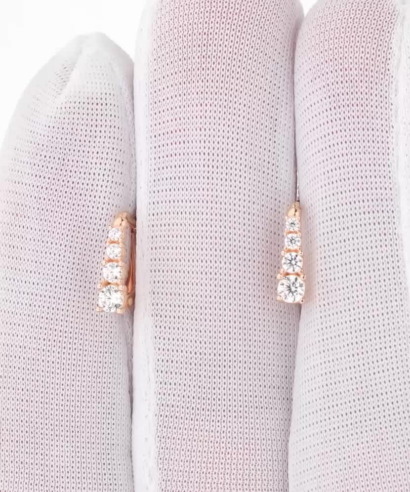 Золотые серьги с цирконами