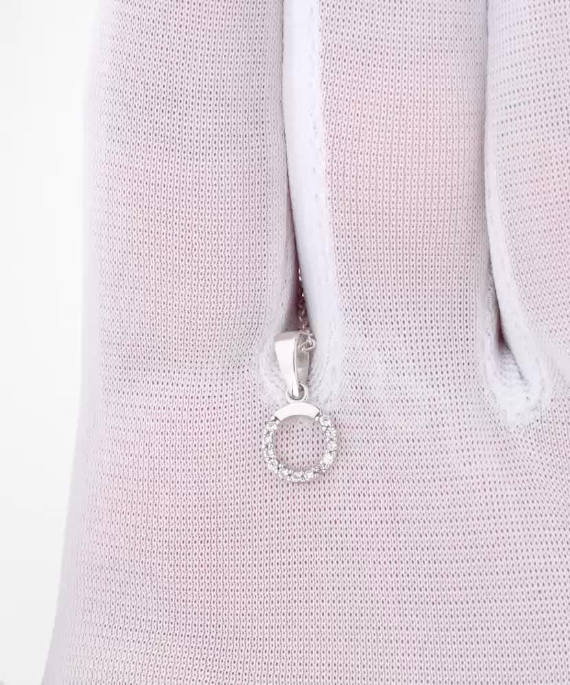 White gold pendant with zircons