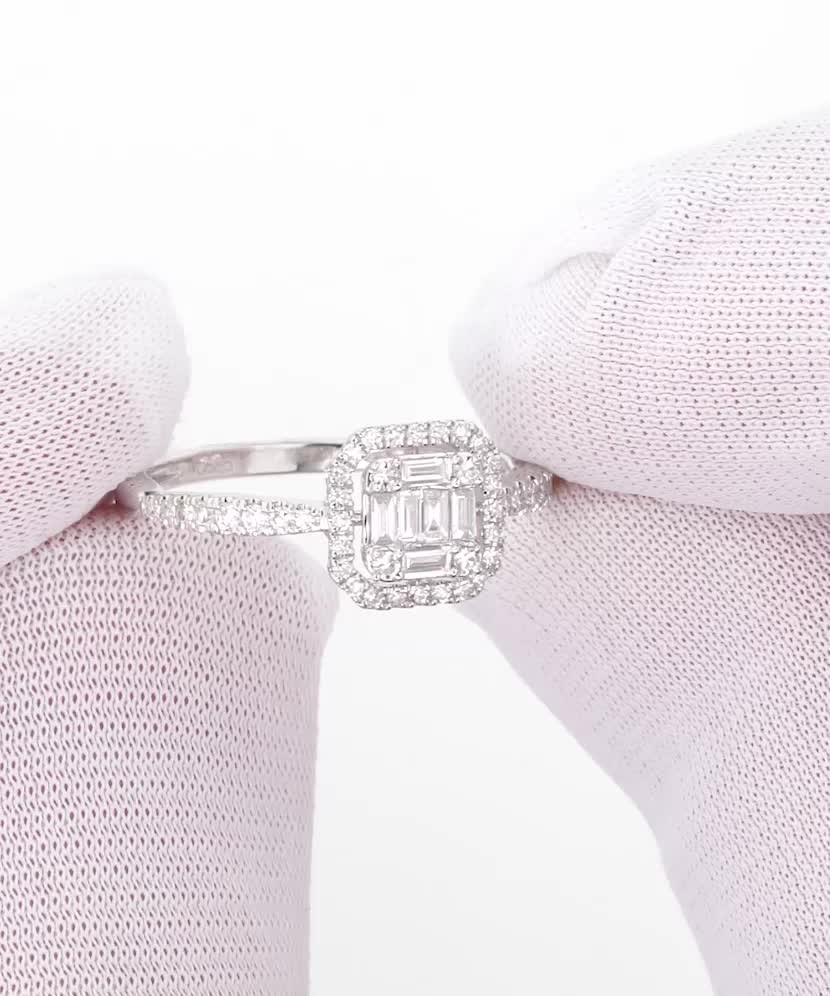 White gold ring with diamonds