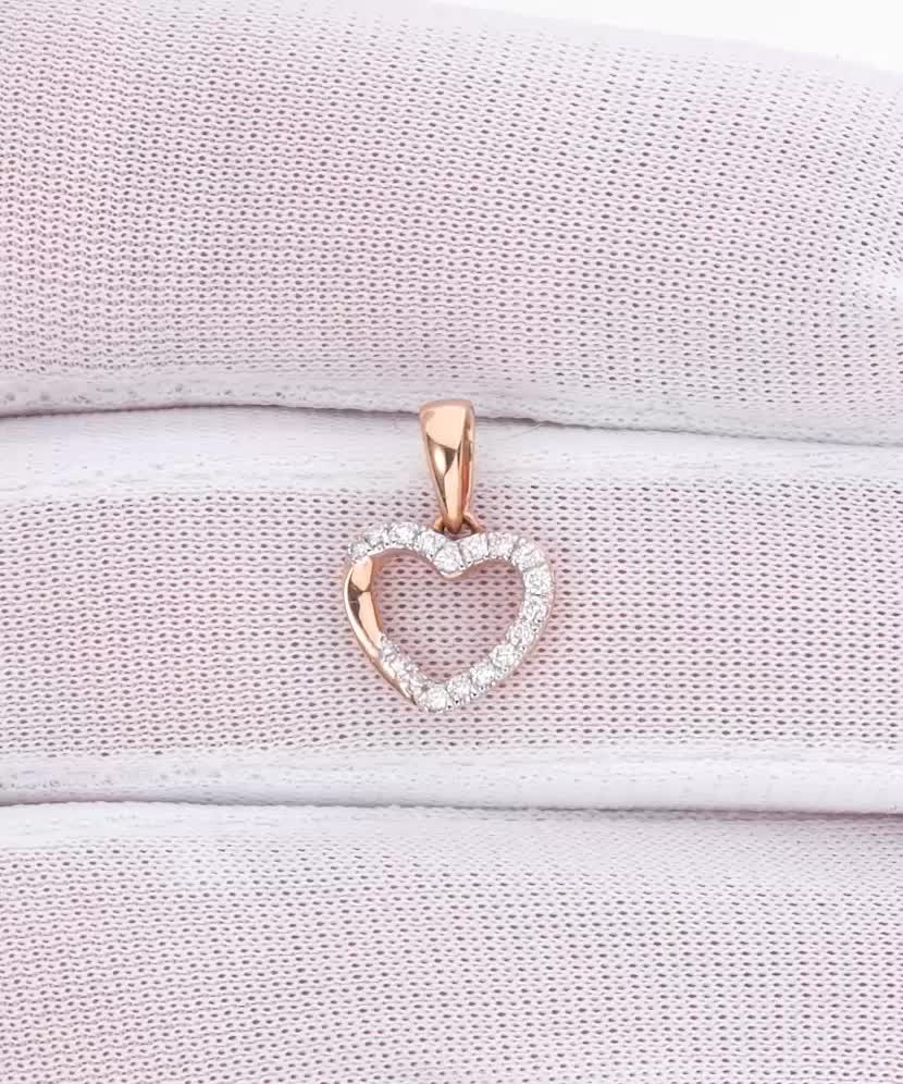 Gold pendant with diamonds "heart"