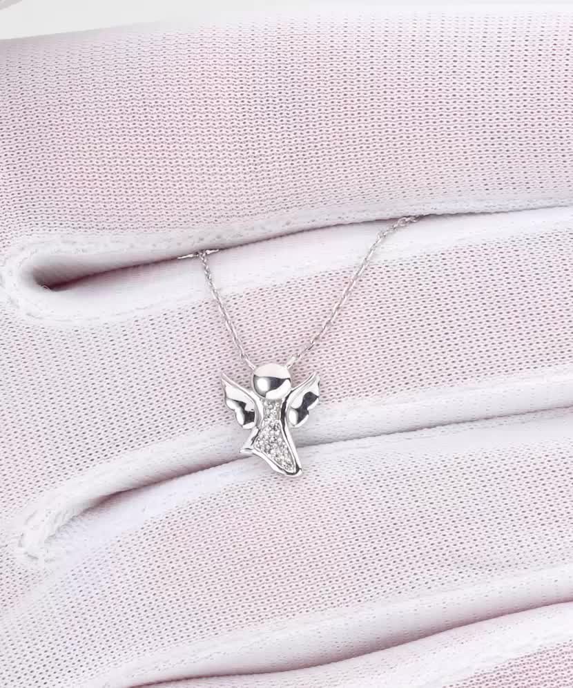White gold chain with diamonds "Angel"
