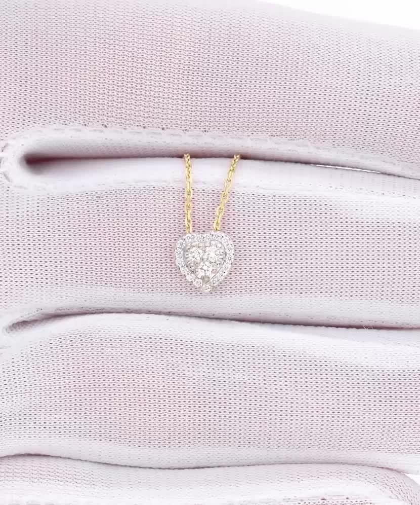 Yellow gold chain with diamond pendant