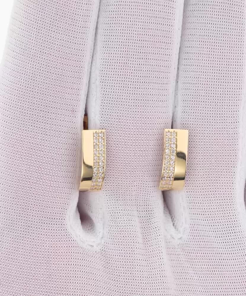 Yellow gold earrings with cubic zirconia