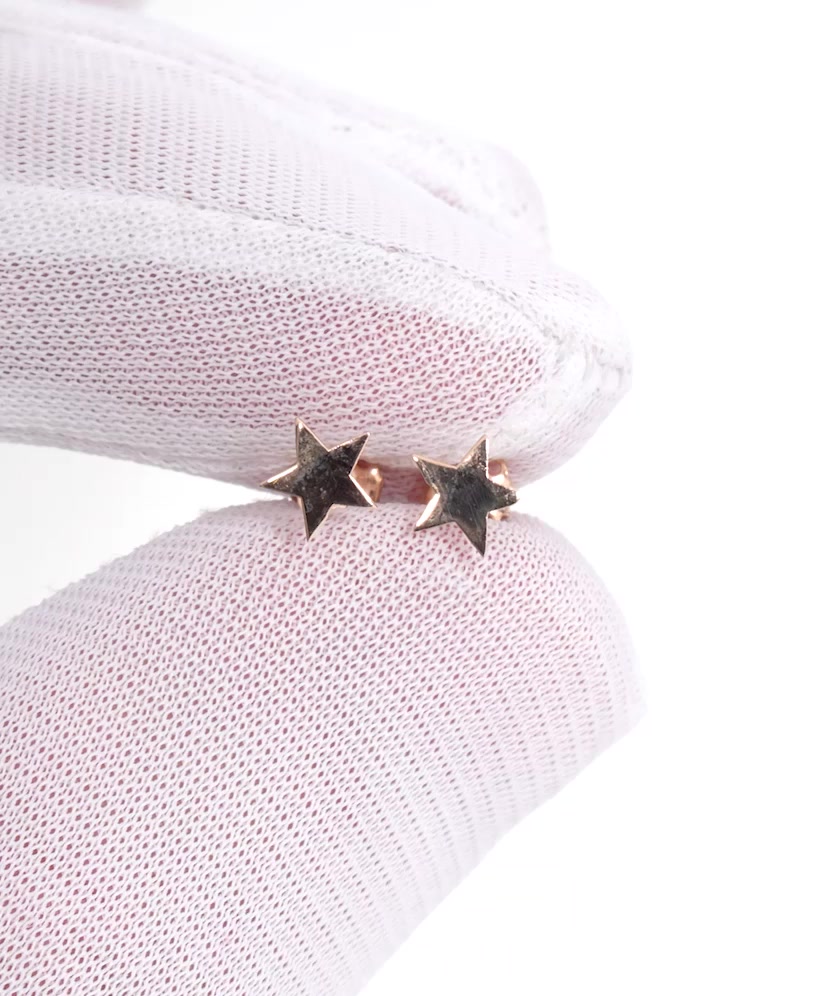 Gold earrings "stars"