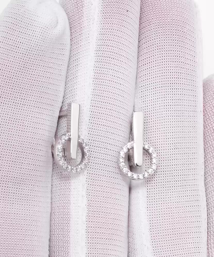 White gold earrings with zircons