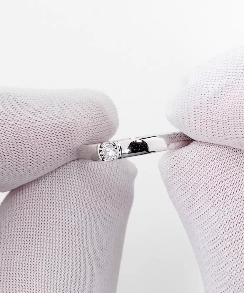 White gold ring with diamonds