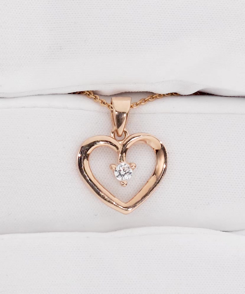 Gold pendant with zirconium