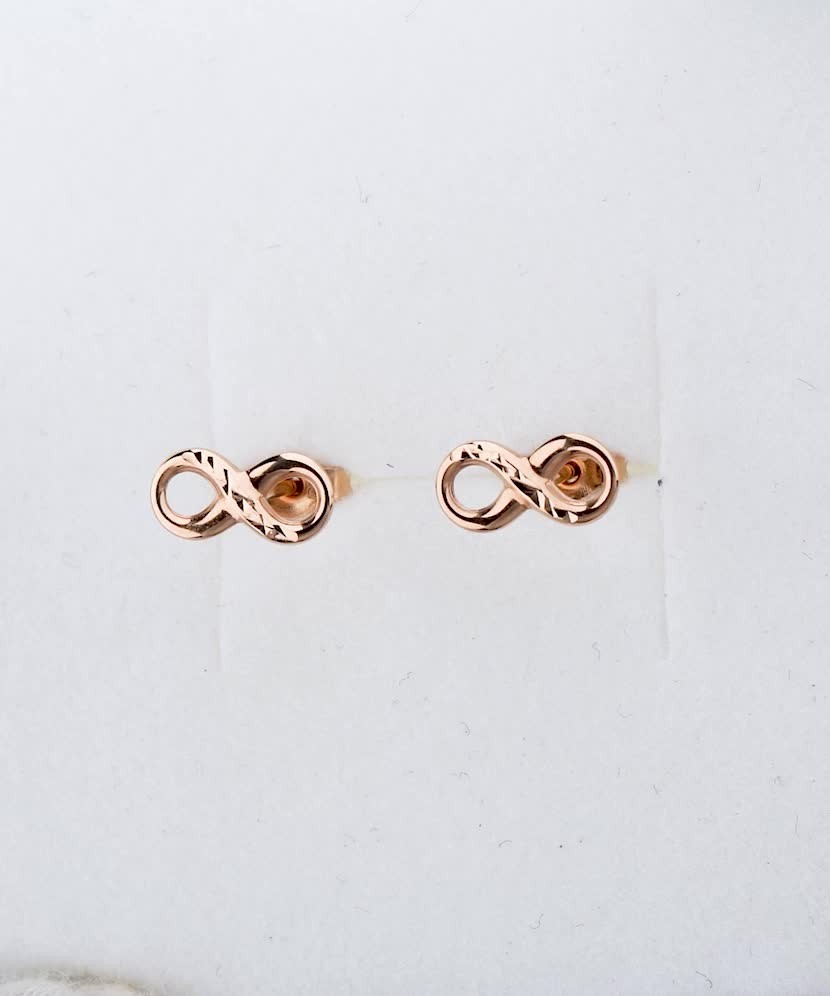 Gold earrings "infinity"