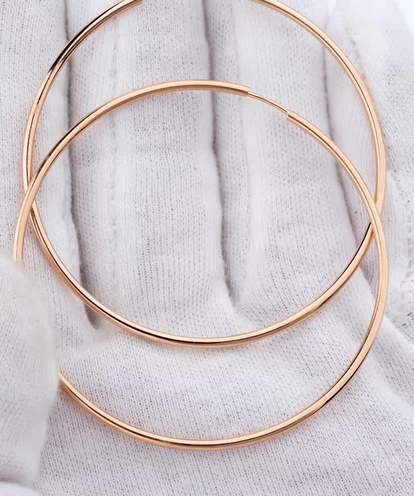 Gold hoop earrings 50mm