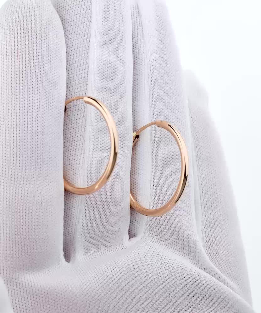 Gold hoop earrings 25mm