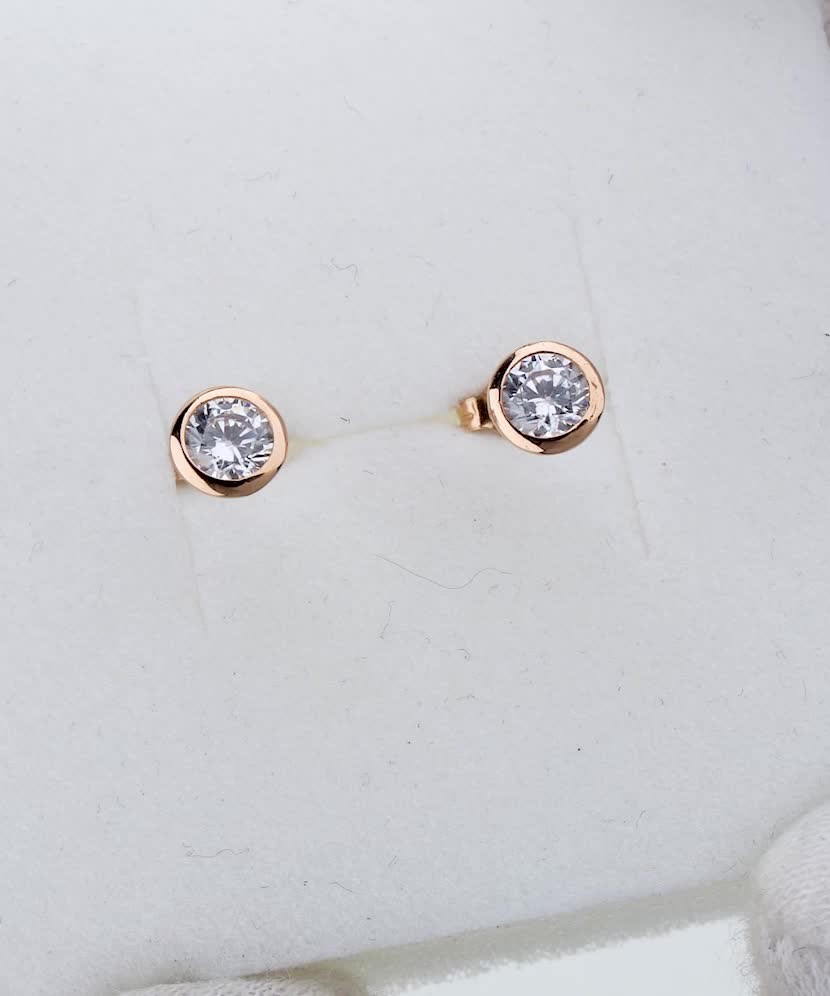 Золотые серьги с цирконами