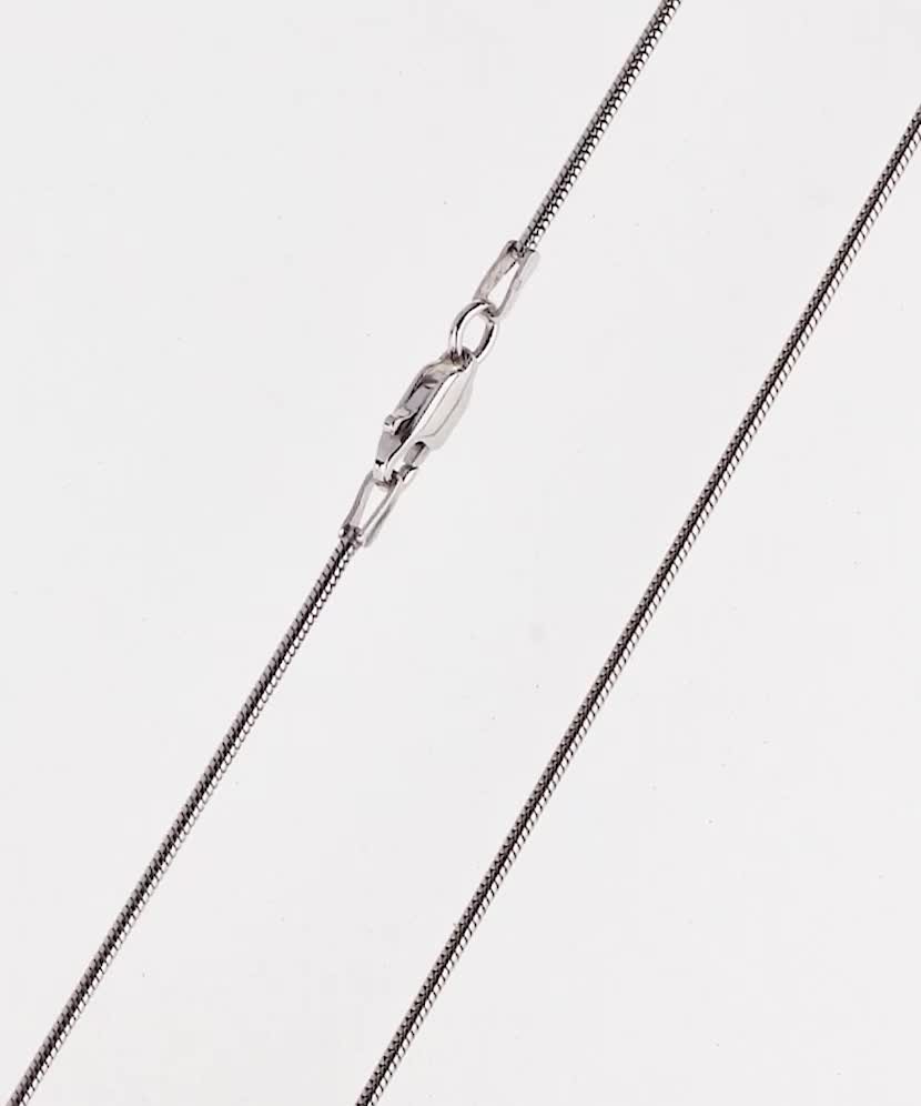 Sterling silver chain plated with rhodium"Snake" 1.6mm