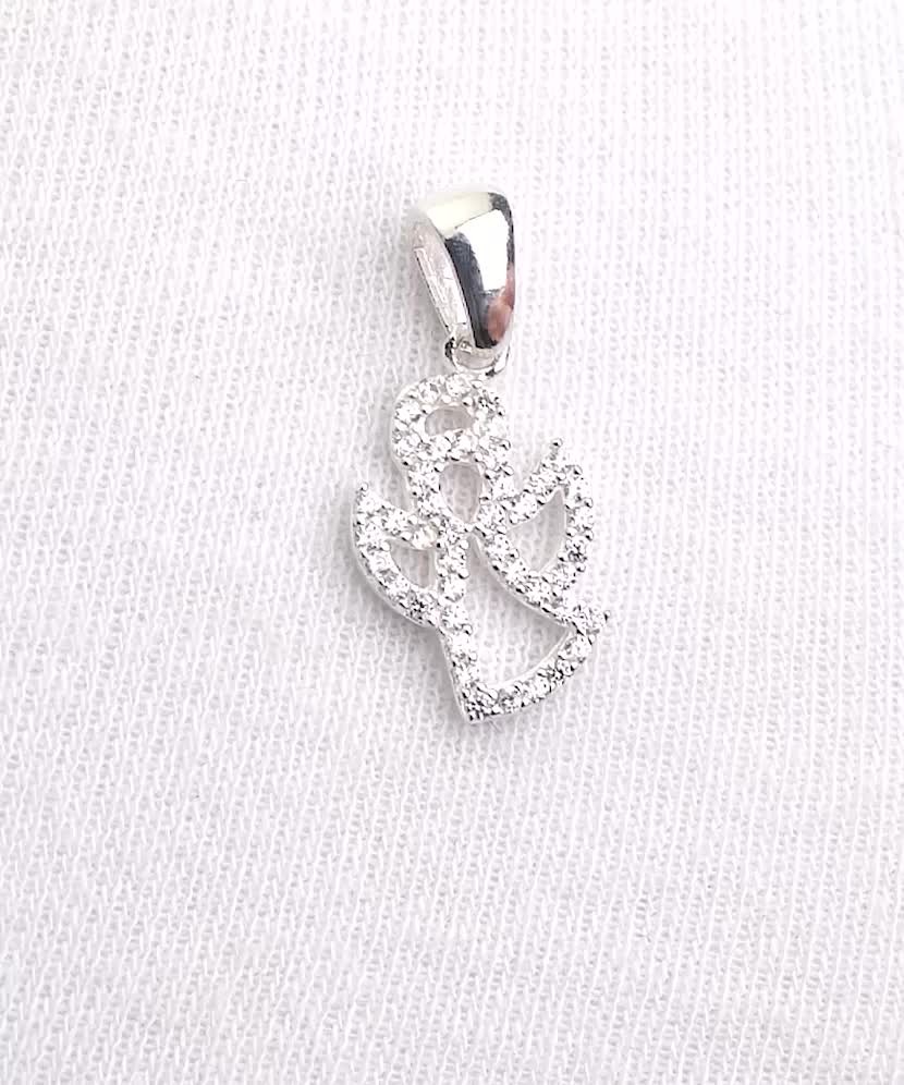 Серебряный подвеска с цирконами "Ангел"