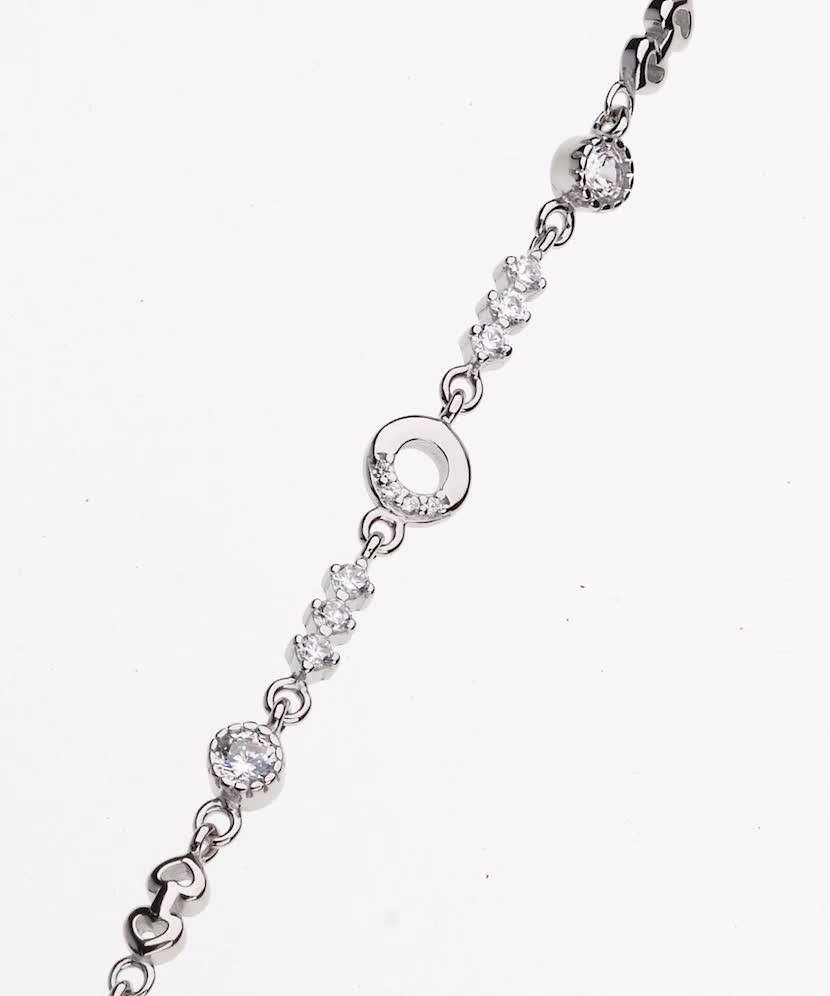 Серебряный браслет с цирконами