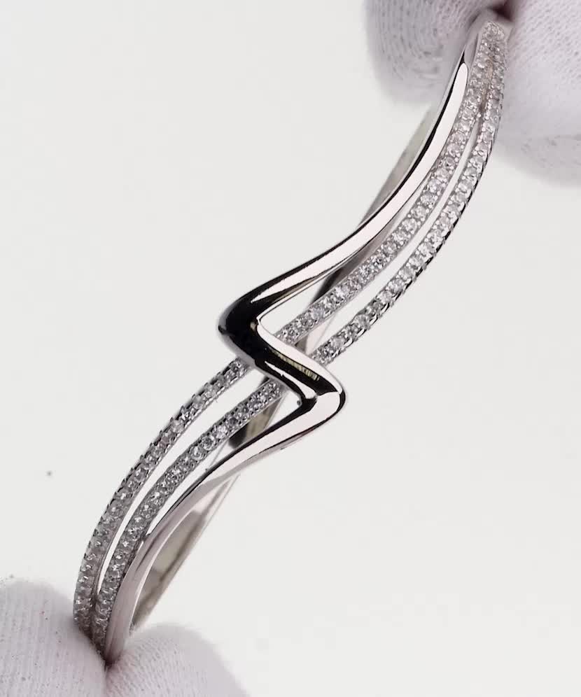Sterling silver hard bracelet with zircons Sterling silver hard bracelet with zircons