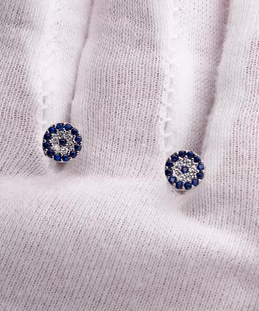 Серьги из серебра с цирконами