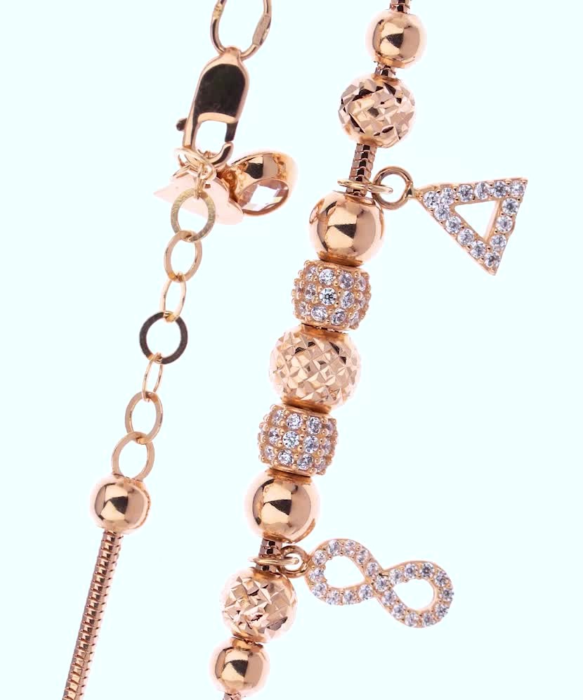 Gold bracelet with zircons