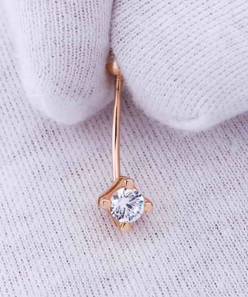 Золотая серьга в пупок