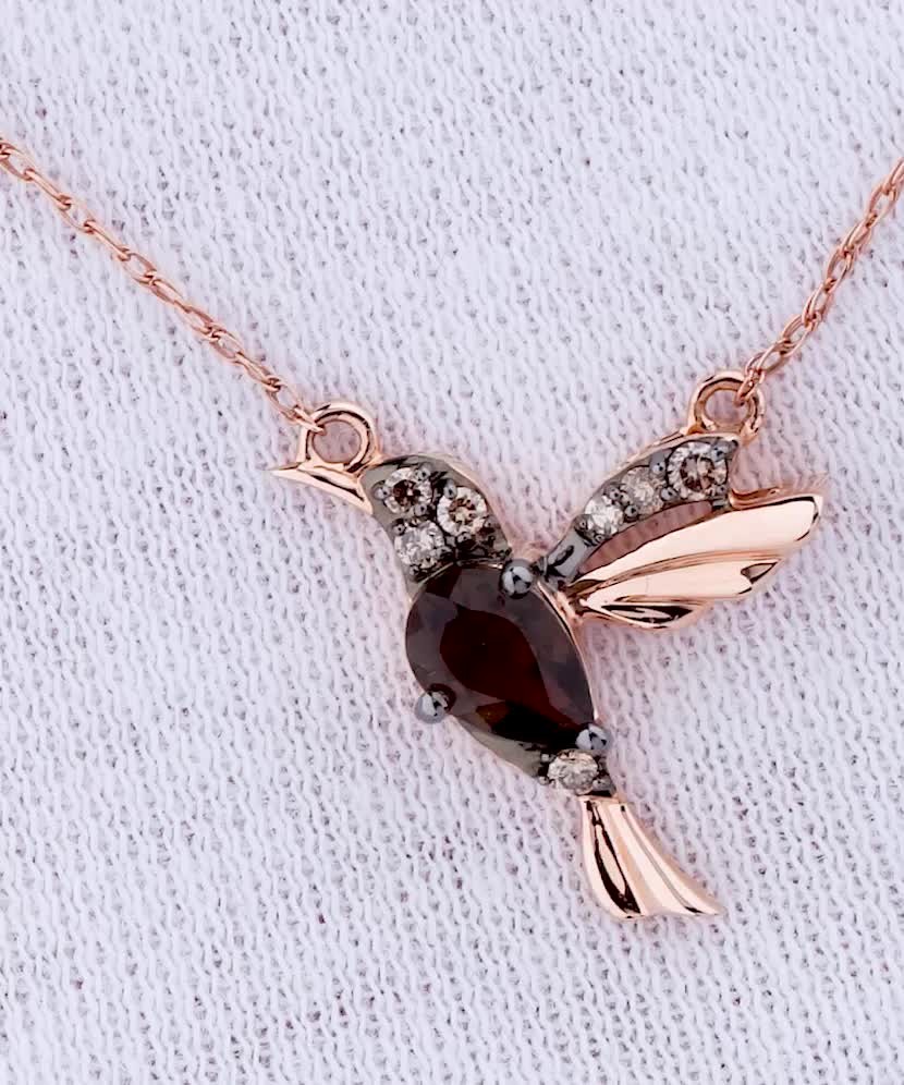 Цепочка из желтого золота с дымчатым кварцем и подвеской с бриллиантами