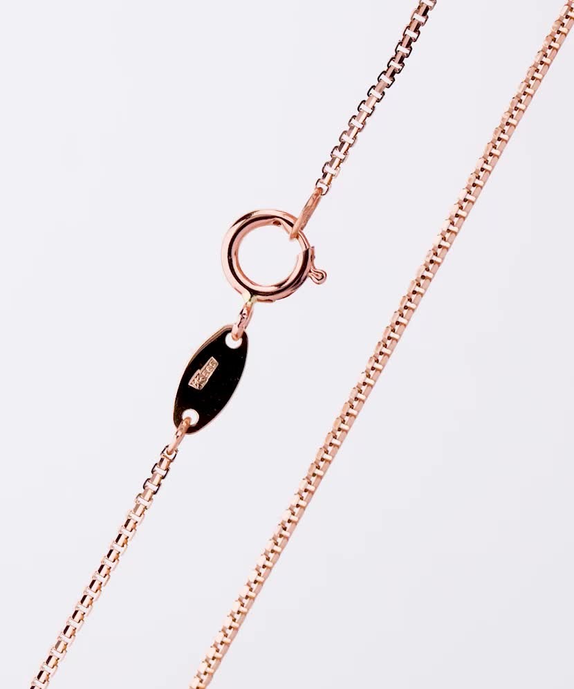 Solid gold chain "Box" 0.9mm