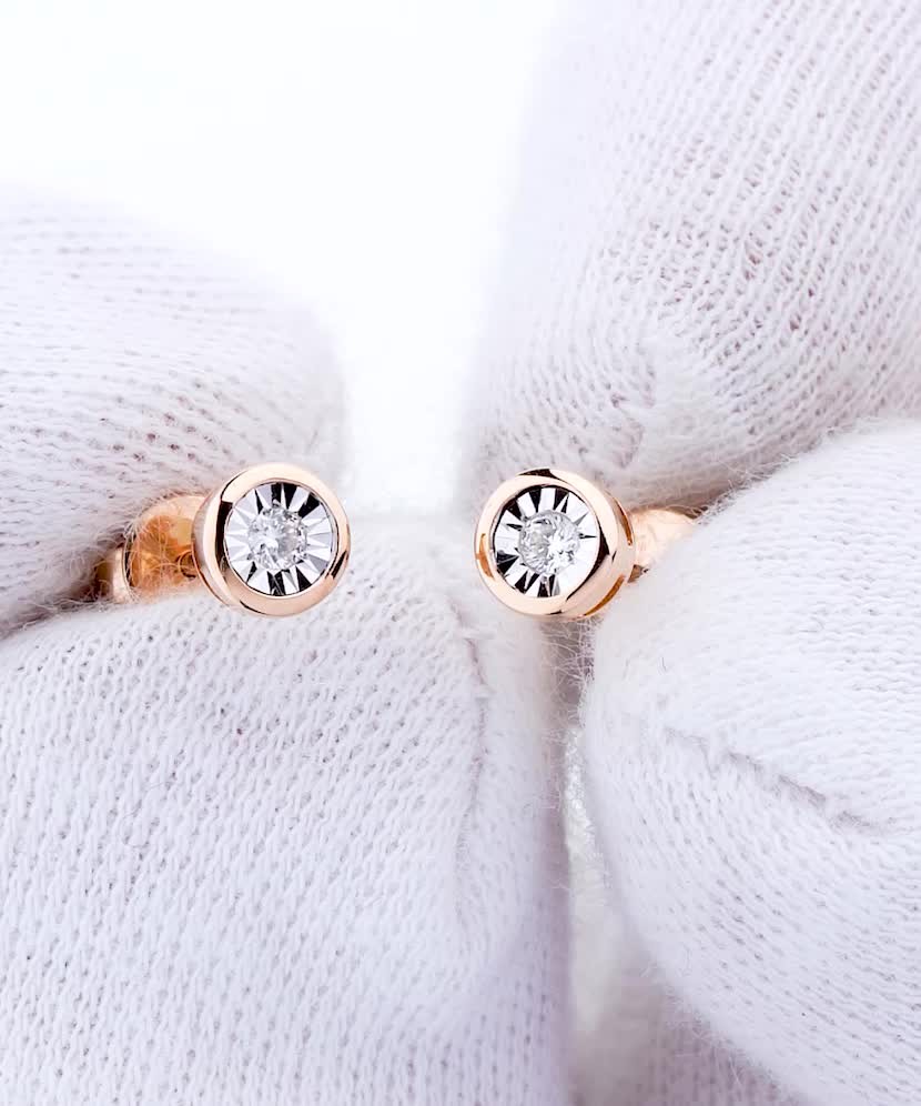 Золотые серьги с алмазами