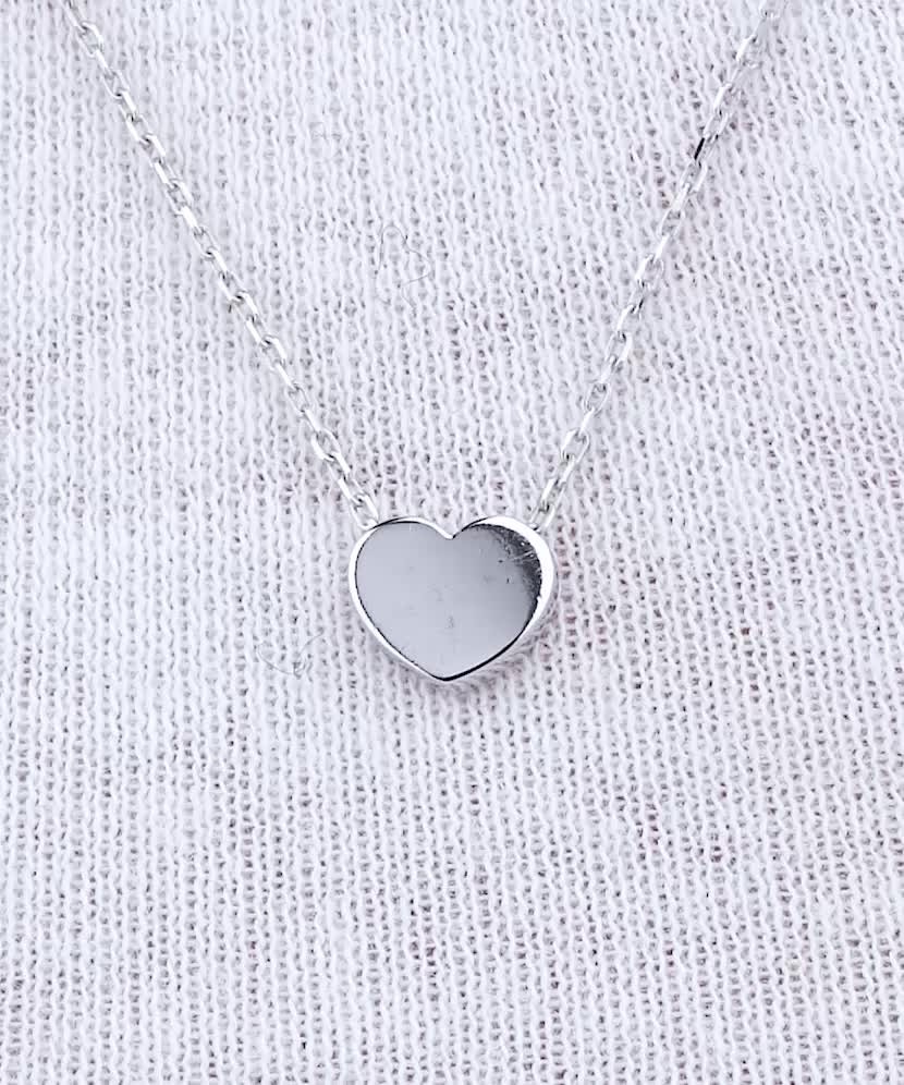 White Gold chain with zirconium pendant "Heart"