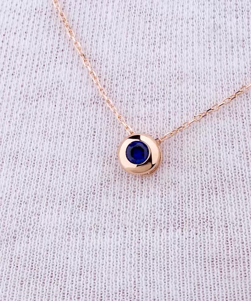 Золотая цепочка с подвеской из циркона