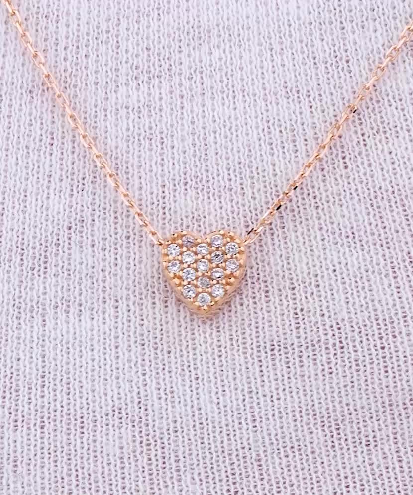 Gold chain with zirconium pendant "Heart"