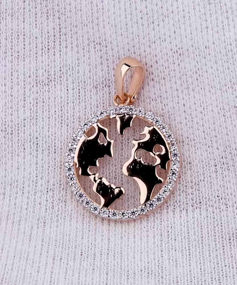 Золотой подвеска с цирконами Золотой подвеска с цирконами