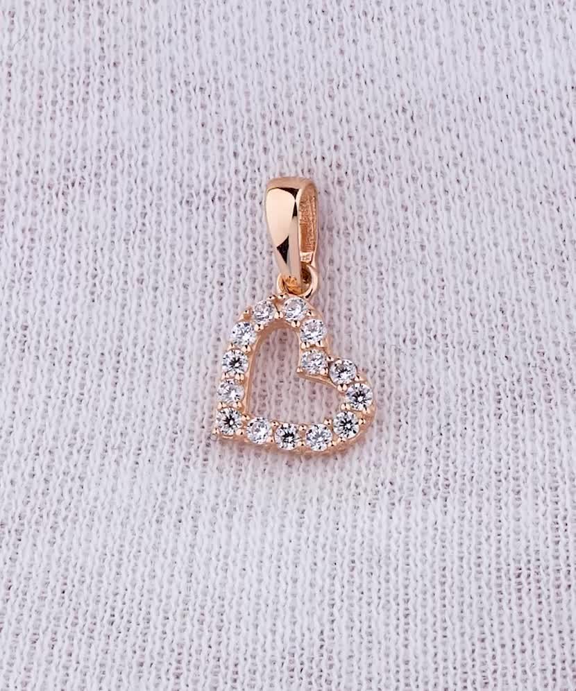 Золотой подвеска с цирконами "Сердце"