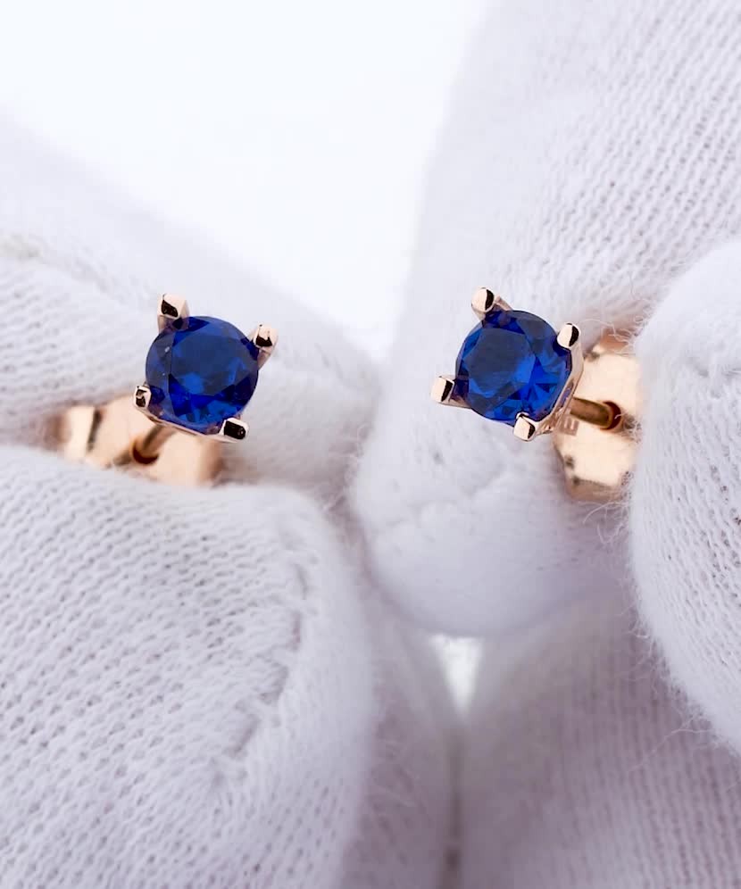 Золотые серьги с цирконами