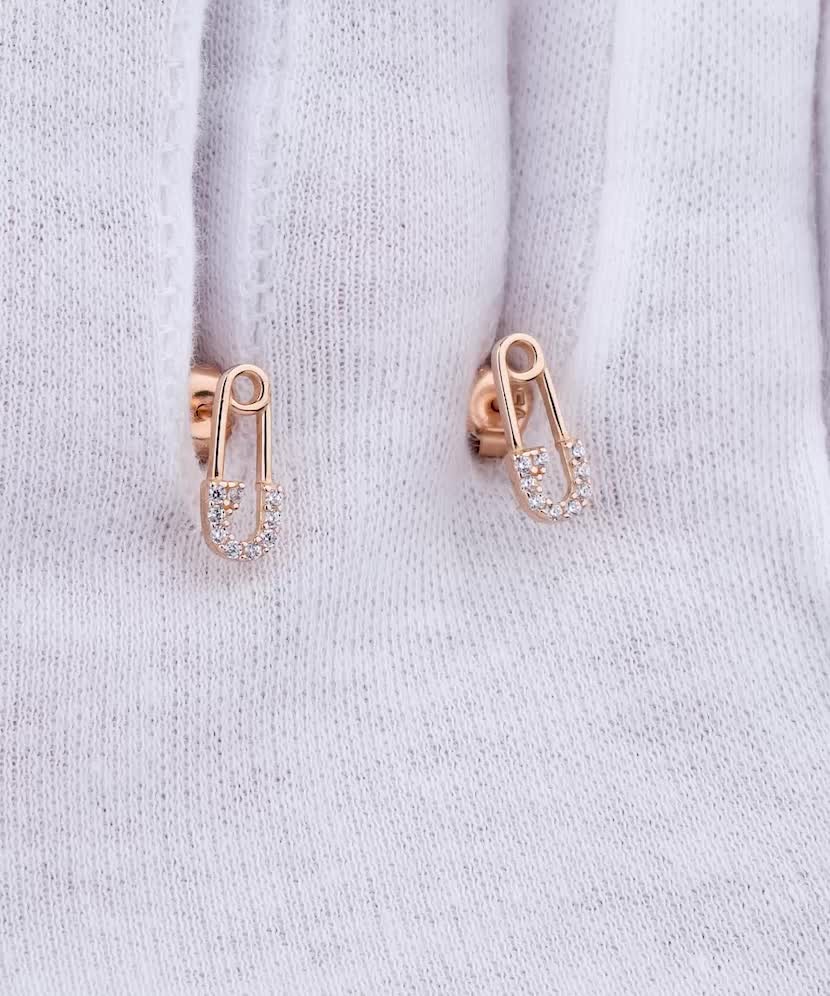 Золотые серьги с цирконами Золотые серьги с цирконами