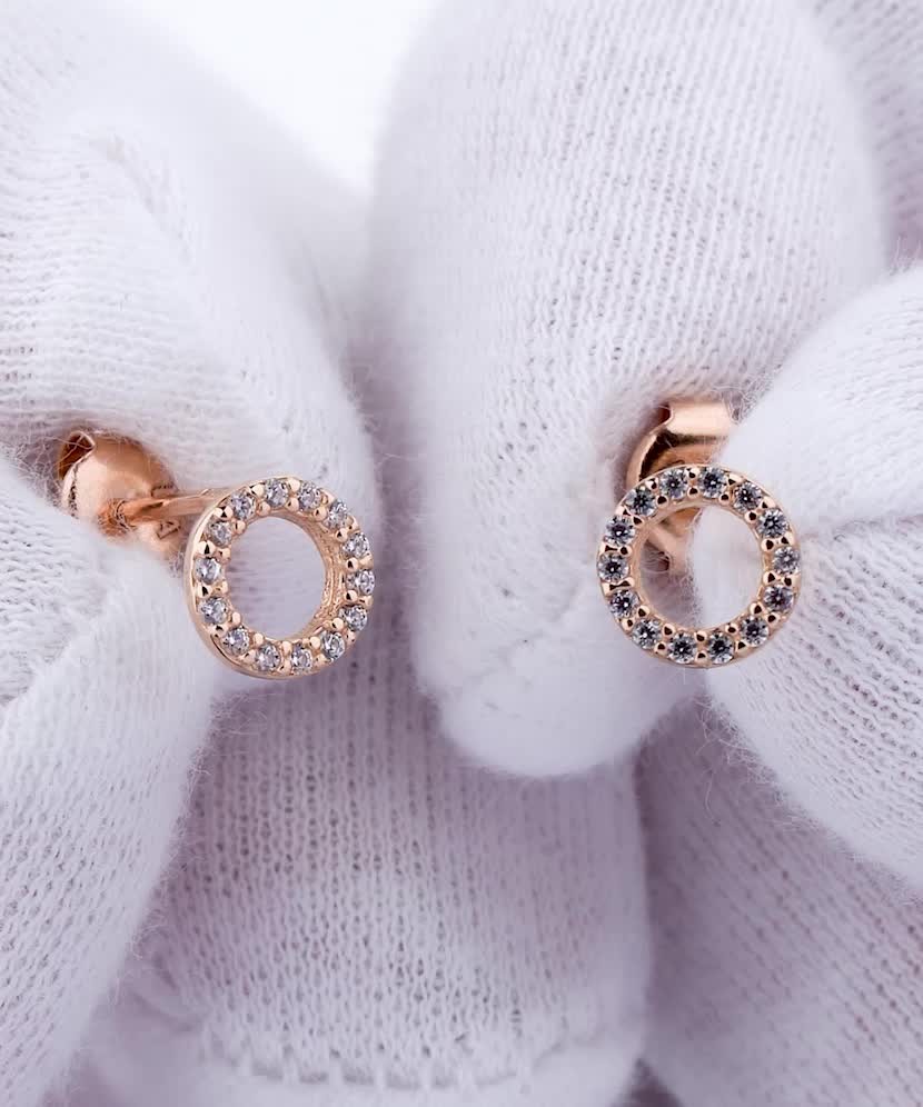 Золотые серьги с цирконами Золотые серьги с цирконами