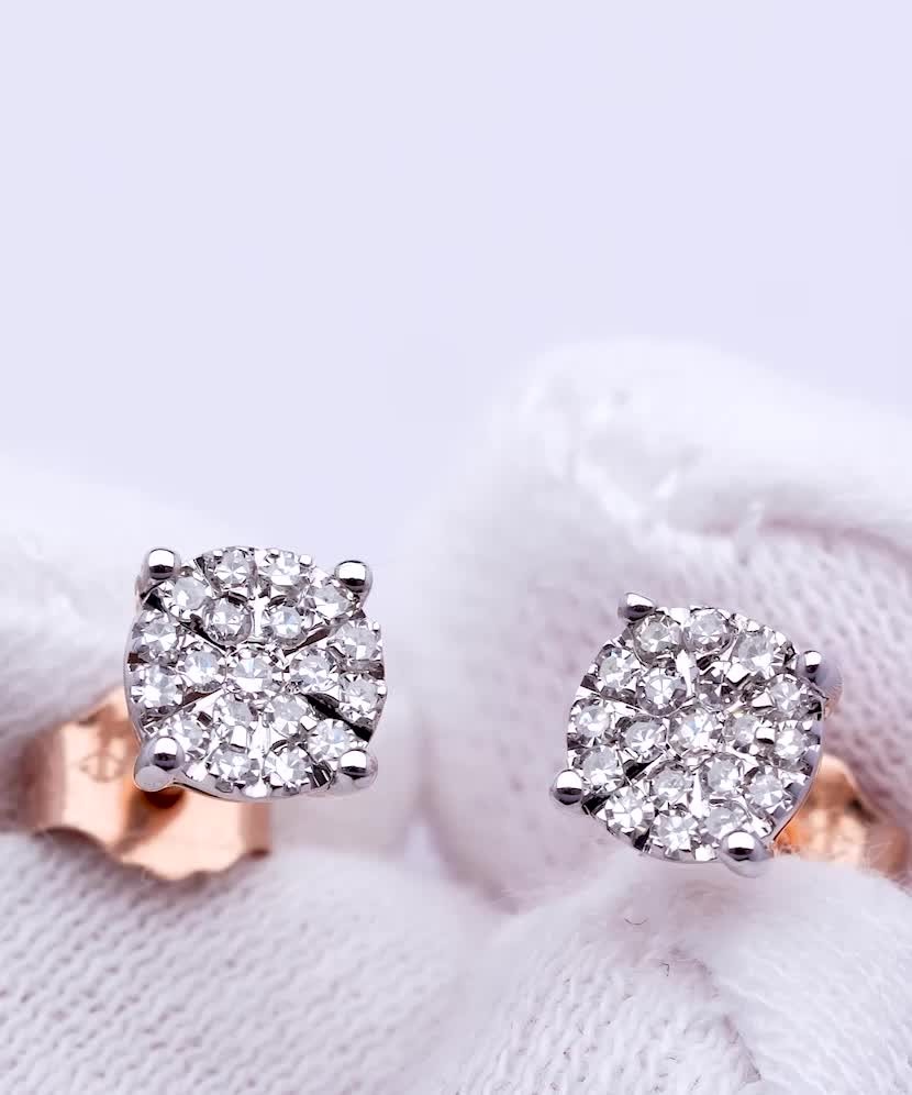 Серьги из белого золота с бриллиантами