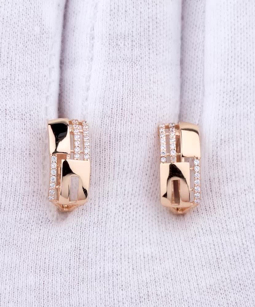 Золотые серьги с цирконами