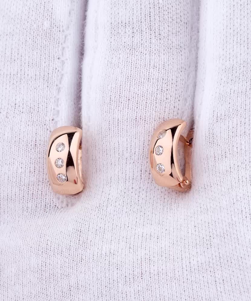 Золотые серьги с цирконами