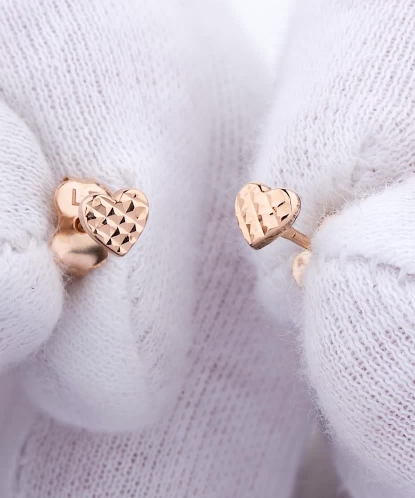 Gold earrings "hearts"