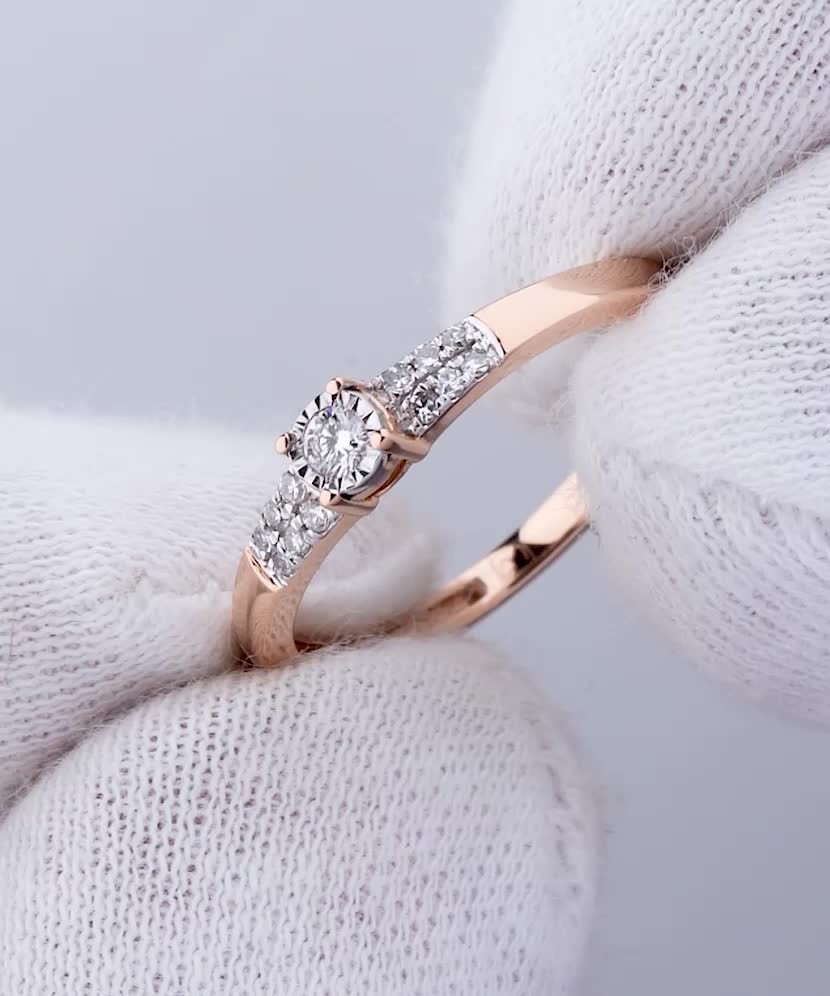 Кольцо из белого золота с бриллиантами