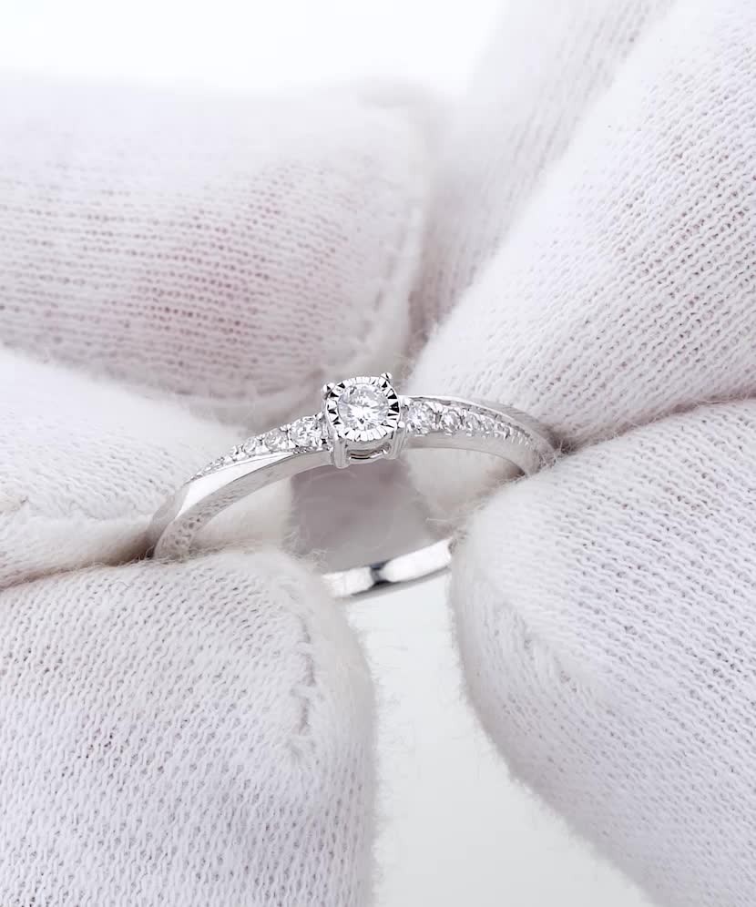 White gold ring with diamonds