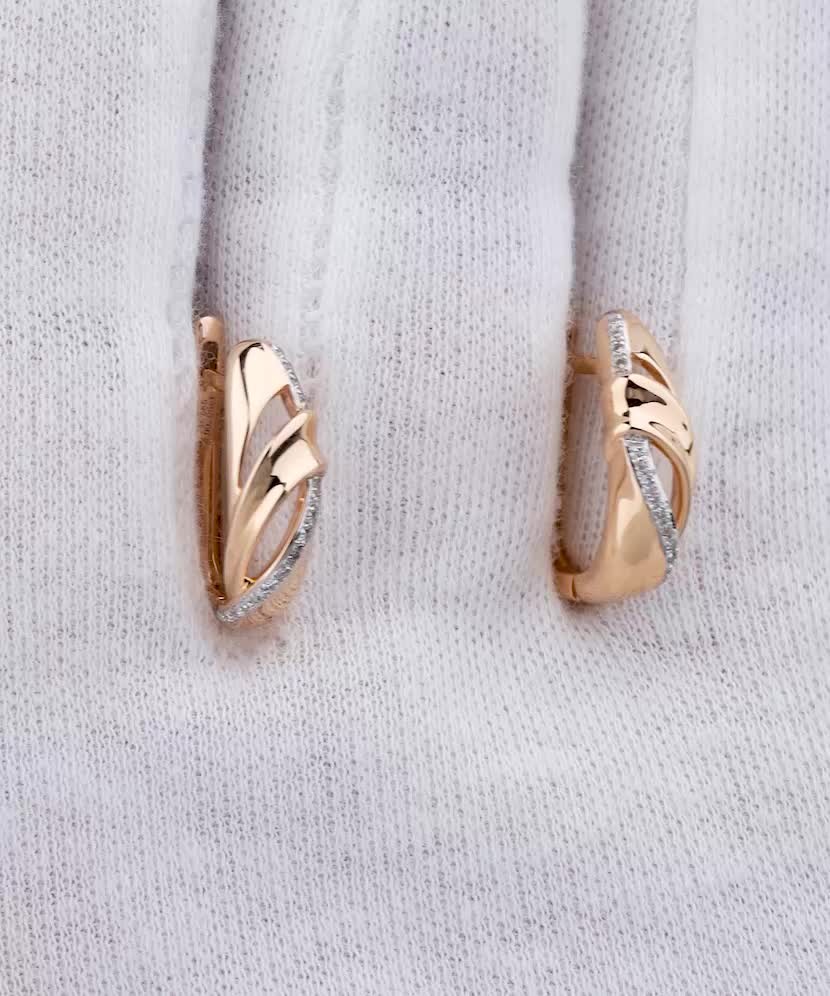 Золотые серьги с алмазами