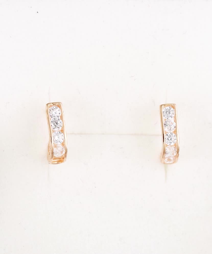 Gold earrings with zircons