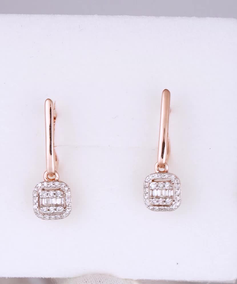 Gold earrings with diamonds Gold earrings with diamonds