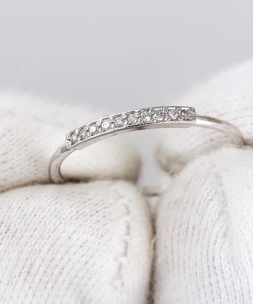 White gold ring with diamonds White gold ring with diamonds