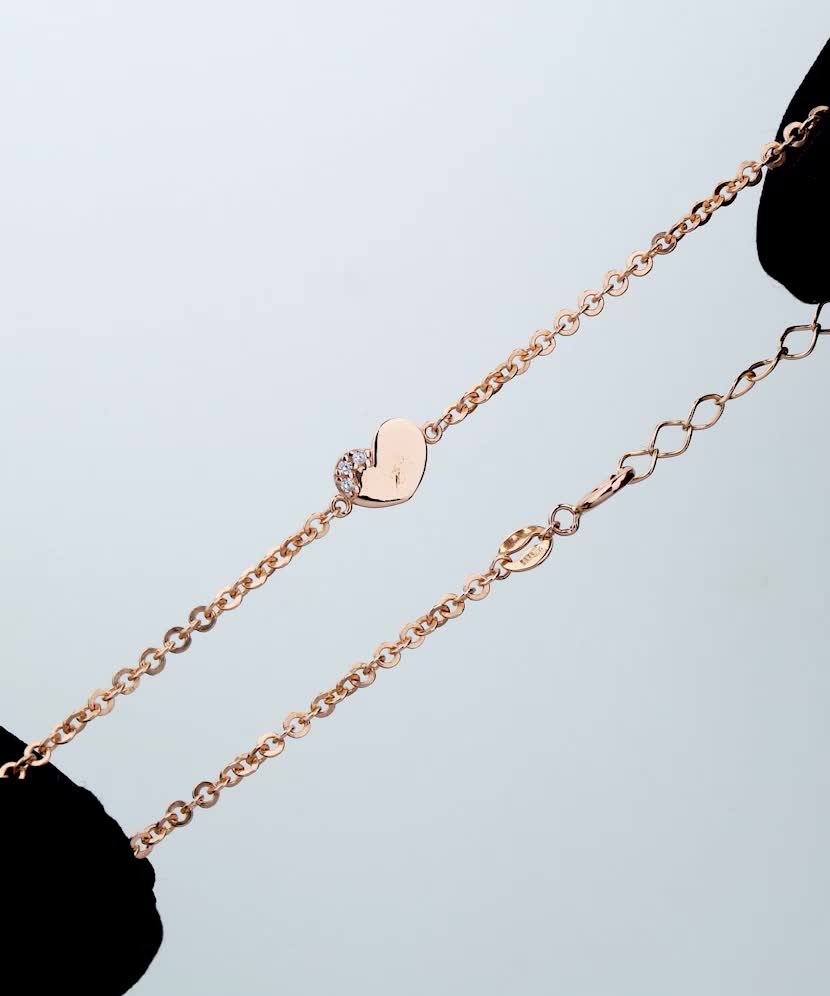 Золотой браслет с цирконом "Сердце"