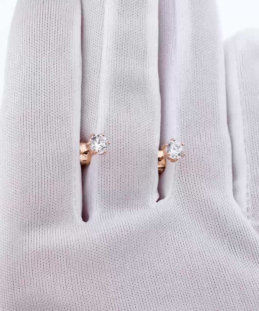 Золотые серьги с цирконами Золотые серьги с цирконами