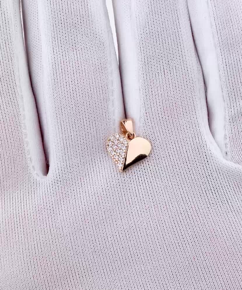 Gold pendant with zircons "heart" Gold pendant with zircons "heart"