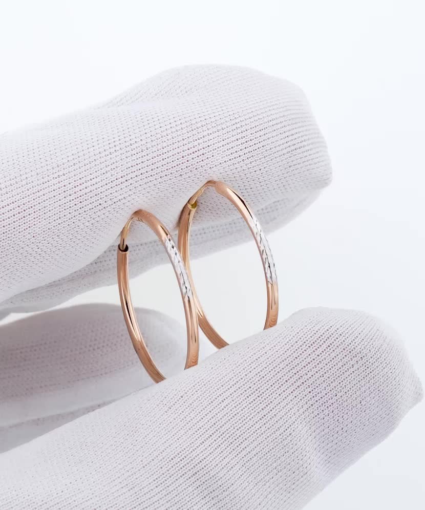 Gold hoop earrings 24mm
